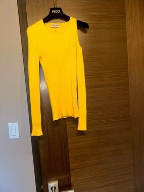 Emilio Pucci Sunny Yellow Ribbed Knit Top size S